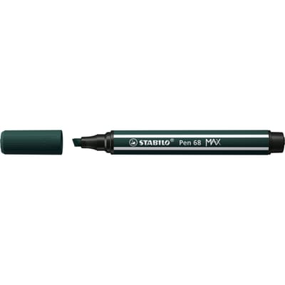 STABILO Pen 68 MAX - Fibre-tip Pen with Thick Chisel Tip - Earth Green