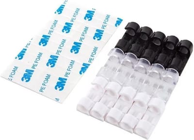LOUZIR 20 x Kabel Clips | Kabel Houder | Zelfklevend | Kabelbinder | Kabel Klemmen | Kabel Organizer Transparant | 20 Stuks