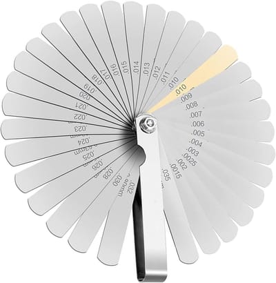EXCITAT Diktemeter - Set van 32 roestvrijstalen klepringen - 0,04-0,88 mm (0,0015-0,035 inch) - Metrische/imperiale markeringen - Voor het meten van de speling - Voor motor/pakking/kleppen