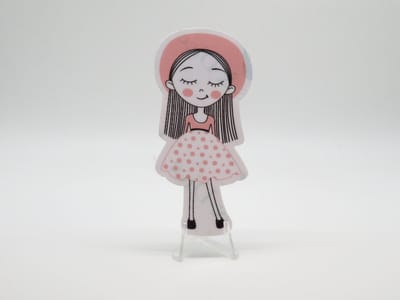 Meisje met een Mooie Jurk Sticker - Meisjes Meiden | Vera's Arts & Dice | Schattige Stickers - Handgemaakte Stickers - Journaling - Bullet Journal - Scrapbooking - Leuke Stickers - Laptop Sticker - Telefoon Sticker