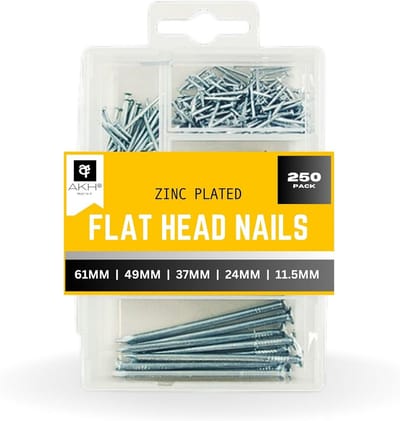 Assortiment Platte Kop Hamerkop Nagels voor Hout en Timmerwerk - 250 Stuks