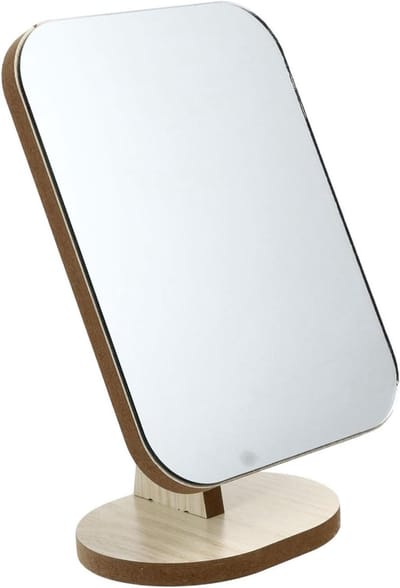 Wandgemonteerde make-up spiegel, 1 st met standaard roterende cosmetische spiegel high-definition tafelblad make-up ijdelheid bureau houten wandmontage hand(As Shown)
