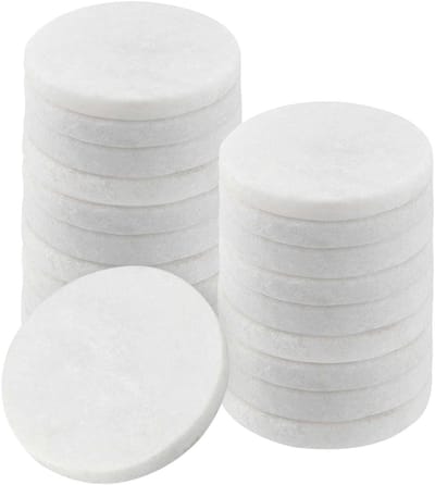 Cosensi- Riviersteen 20 stuks - Ronde witte stenen - Glad en plat - Voor schilderen - Kunst en handwerk - Decoratiebehoeften - Kiezelstenen