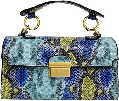 Dames Handtas - Schoudertas Mini - Dagelijks Gebruik - PU Leer Krokodilprint - 24x9x13 cm - Blauw