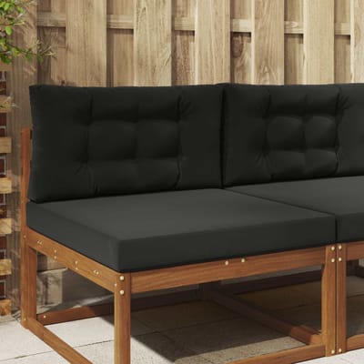 vidaXL - Buitenbankkussen - Polyester - Zwart - 80 - x - 80 - cm