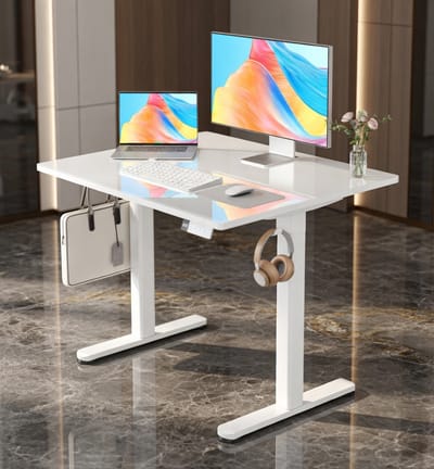 Elektrisch Zit-Sta Bureau met Glasplaat 100x60 cm – Modern Verstelbaar Design Bureau voor Thuiswerk & Kantoor House&Garden