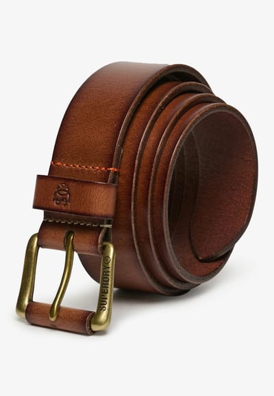 Superdry Classic Leren Riem Bruin S