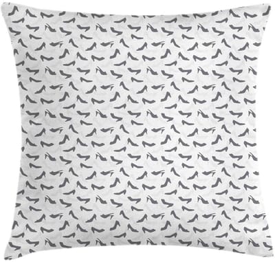ABAKUHAUS Kussenhoes – Heels Design 40x40 cm – Dubbelzijdig bedrukt, Rits, Charcoal Grey, Lichtgrijs