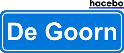 Hacebo - Plaatsnaam Sticker - 29x10 CM - De Goorn sticker - Verkeersborden sticker - grappige cadeaus - De Goorn