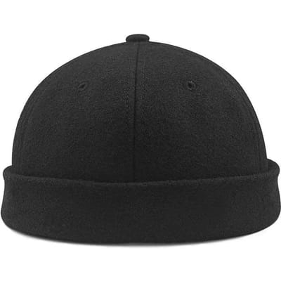 Bonnets sans bordure en laine grande taille 68 cm Papa Hiver Feutre Hip Hop Béret Hommes Chapeaux de marin Femmes Chapeau de neige chaud Hommes Grande taille Bonnets à pompon 58-60CM black