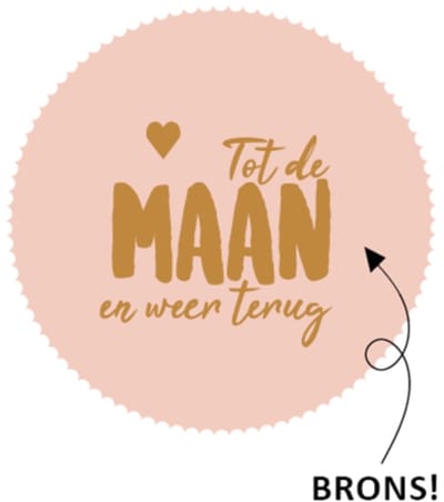 30 x Sticker " Tot de maan en terug"
