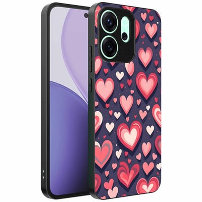 Geschikt voor Oppo Reno 14 F Telefoonhoesje met Hartjes Opdruk - TPU Backcover Case With Heart Design - Smartphonica geschikt voor Oppo Reno 14 F