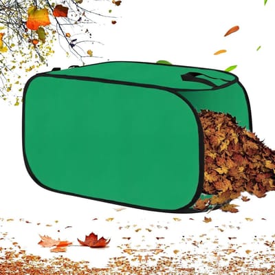 Tuintassen - Graszakken Bladverzamelaar - Tuinafval Verzamelen - Versterkt Polyester Materiaal - 60 x 60 x 90 cm - Groen