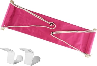 Vliegtuig Voetsteun - Reis Hangmat - Comfortabel Reizen - Verstelbare Ondersteuning - 65 cm Lengte - Roze
