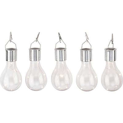 LIVARNO Set van 5 solar tuinlampen (Transparant)