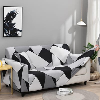 1 stuks elastische bedrukte bankhoes, allesomvattend, antislip, seizoensbestendig, kat-/stofwerend, wasbaar/duurzaam, voor huisbankdecoratie&bescherming 1-Seater gray