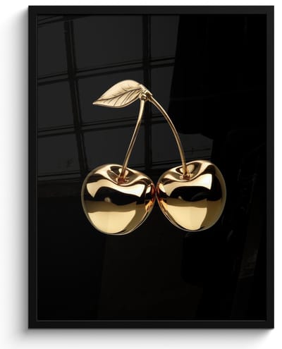 Fotolijst inclusief poster - Posterlijst 50x70 cm - Posters - Kersen - Zwart - Goud - Chrome - Foto in lijst - Keuken decoratie muur - Wanddecoratie accessoires - Muurdecoratie - Schilderijen