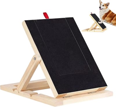 VHV - Krabplank hond - Nagelvijl hond - Krabbox voor honden - Met snacklade -Voor alle hondenrassen - Alternatief voor nagelknipper - 40.5*29.5*5cm - Hout - Opvouwbaar - Zwart