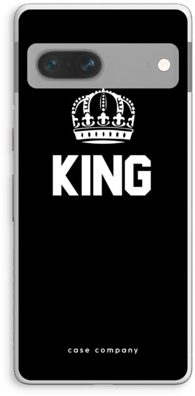 Case Company® - Hoesje geschikt voor Google Pixel 7 hoesje - King zwart - Soft Cover Telefoonhoesje - Bescherming aan alle Kanten en Schermrand