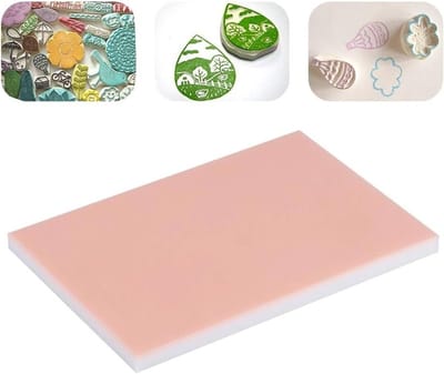 Snijblokken voor DIY-projecten, zachte drukblokken voor handmatig snijden, ideaal voor beginners en professionals, roze en wit, veelzijdig en gebruiksvriendelijk