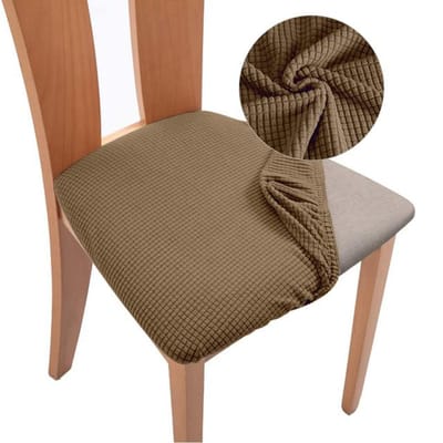 Plaid Jacquard Stoelzithoezen Stretch Dik Elastisch Eetkamerstoelhoes Wasbare Stoelhoezen Zitkussen Voor Keuken Thuis 1 Piece