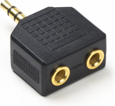 DrPhone Aux Splitter - 2 in 1 - 2 Vrouwelijke Aansluitingen - 1 Mannelijke Aansluiting - 3.5mm Splitter - Zwart