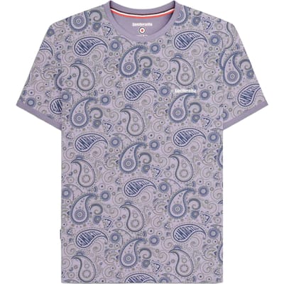 Lambretta Heren SS25 Paisley T-shirt (Schemer/grijs)