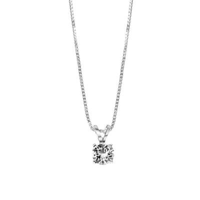 Lucardi Dames Ketting kristal white - Echt Zilver - Ketting - Cadeau - 40 cm - Zilverkleurig