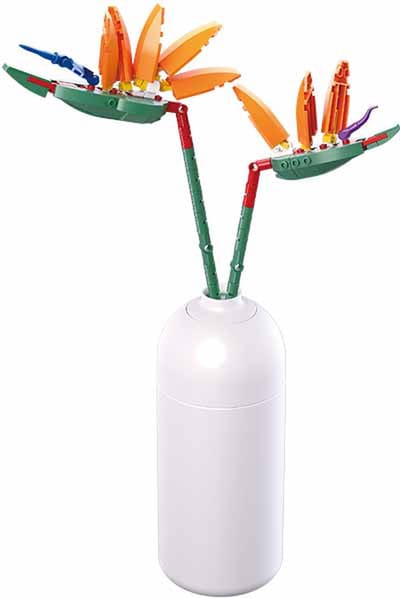 Sluban Flowers Paradijsvogelbloem bouwspeelgoed vanaf 10 jaar – Constructiespeelgoed modelbouw bloem – bouwdoos met 269 bouwstenen – M38-B1101-01