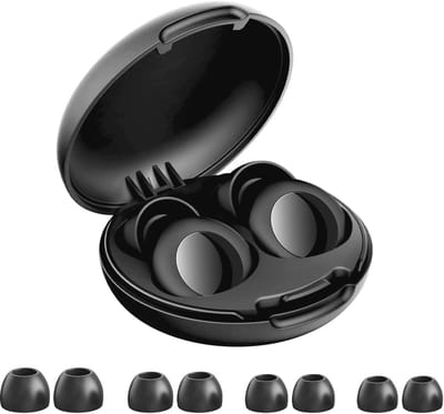 Oordoppen voor Slaap en Geluidsreductie - Comfortable Silicone Earplugs voor Diepe Slaap, Reizen en Studeren - Maten XS/S/M/L - Zwart