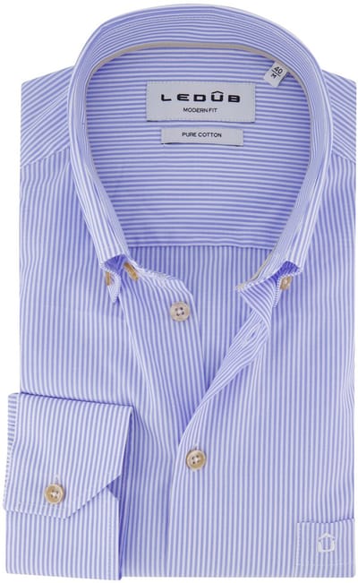 Ledub business overhemd blauw