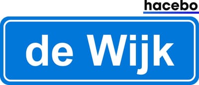 Hacebo - Plaatsnaam Sticker - 29x10 CM - de Wijk sticker - Verkeersborden sticker - grappige cadeaus - de Wijk