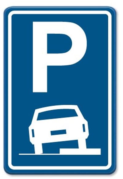 Parkeerbord op de stoep/berm parkeren E08a - blauw - Weerbestendig Aluminium - 40x60 cm - Bevestiging: Zonder bevestiging (alleen het bord)
