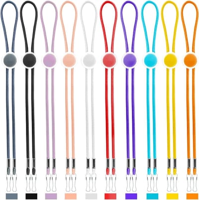 Verstelbare kleurrijke elastische masker lanyards met dubbele haak, anti-verlies masker verlengstrap, oorbescherming en herbruikbaar