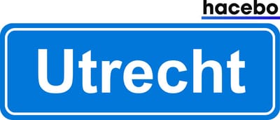Hacebo - Plaatsnaam Sticker - 29x10 CM - Utrecht sticker - Verkeersborden sticker - grappige cadeaus - Utrecht