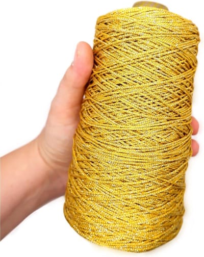Lamé Kegel Garen - Metaaldraad Kegel - Feestjurken Naaien - Met Lurex Draad - 200g 400m - Goud