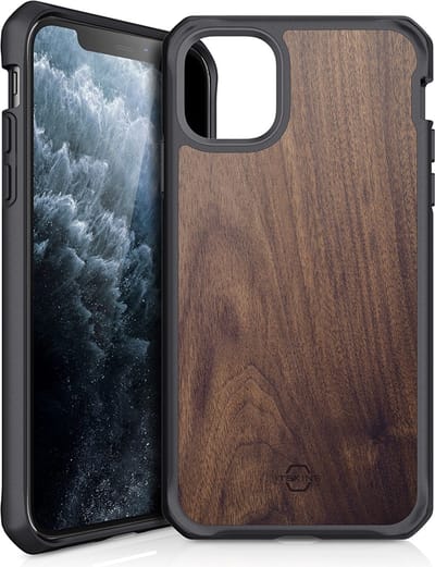 ITSkins Hoesje geschikt voor Apple iPhone 11 Pro Max Telefoonhoesje Hardcase | ITSkins HybridFusion Backcover Shockproof | Schokbestendig iPhone 11 Pro Max Telefoonhoesje | Anti Shock Proof - Dark Wood | Bruin