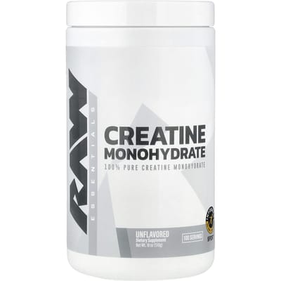 Raw Nutrition, Essentiële Voedingsstoffen, Creatine Monohydraat, Ongezoet, 510g (18oz)