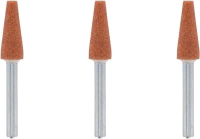 Set van 3 Aluminium Oxide Slijpkoppen voor Multitool - Ø 6.4 mm Kegelvormig