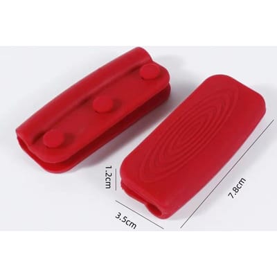 1 Paar Extra Dikke Siliconen Hittebestendige Clip, Hittebestendige Panhandvat Isolatiehoes, Panoor Clipkussen, Keuken Hittebestendige Handschoen Handclip rood