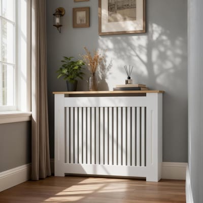 Radiatorbekleding Hout - Moderne Afdekking - Interieur Verfraaien - Verbetert Luchtstroom - 112 x 20 x 83 cm - Wit