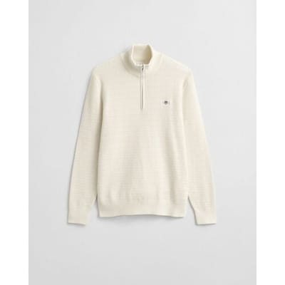Gant Trui Mini Cable Half Zip Cream / male