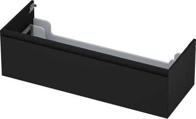 INK Wastafelonderkast - 120x45x35cm - 1 lade - greeploos - 45 graden afwerking rondom - MDF lak zwart mat