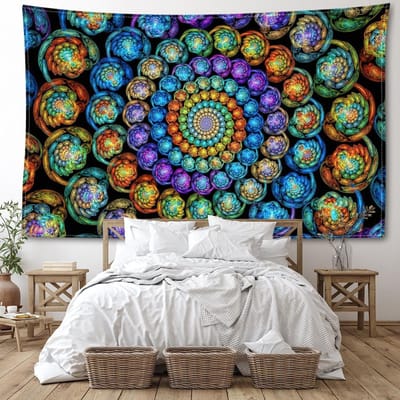 Sterrenhemel Mandala Wandkleed Muurhanger Abstract Mysterieus Hekserij Mysterieus Hippie Tapijt Woonkamer Slaapkamer Huisdecoratie 95x73CM blue