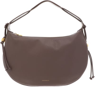 COCCINELLE Leren schoudertas Thess Handbag Grained Leather Warm Taupe