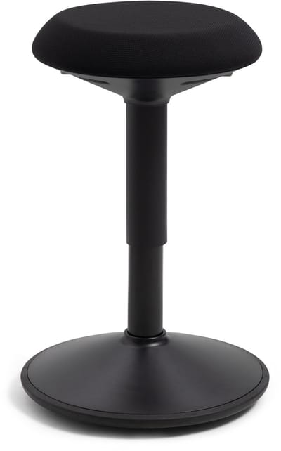 Wobblez® Savvy Wiebelkruk - in hoogte verstelbare bureaukruk van 40-60 cm - Zwarte zitting Zwart frame