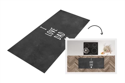 Keukenloper - Loper keuken - Vader cadeautjes - Vaderdag - Quote - I love dad - Spreuken - 120x50 cm - Keukenloper vinyl