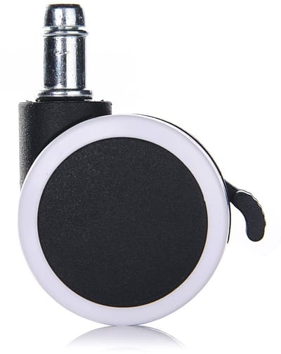 Draaistoelwielen voor Harde Vloeren - 5 Stuks met Remfunctie, 11 mm/50 mm, Zwart/Wit