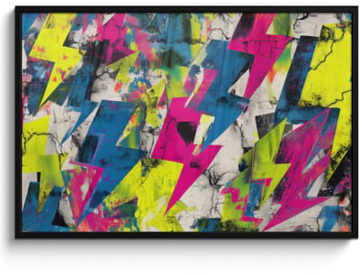 Poster in lijst - Fotolijst 120x80 cm - Posters - Bliksemschichten - Patroon - Marmer - Kleuren - Posterlijst zwart - Decoratie - Wanddecoratie woonkamer - Muurdecoratie slaapkamer