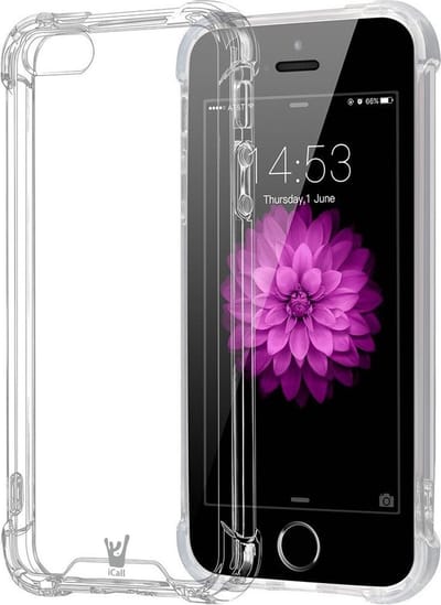 Hoesje geschikt voor iPhone 5 / 5s / SE - Anti Shock Proof Siliconen Back Cover Case Hoes Transparant